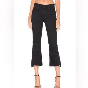 MOTHER The Insider Crop Step Fray High Rise Bootcut Jean Not Guilty Black sz 28